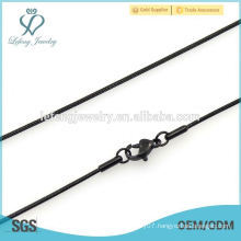 1.2mm 18" new fashion style black glass floating charm memory locket pendant chain manufacturer necklace
